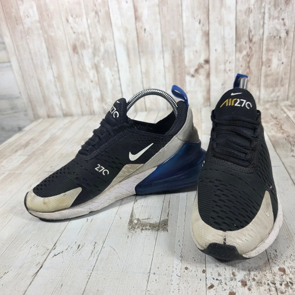 Nike Air Max 270 Black Blue Grey Running Shoes Sneakers 943345-050 Womens 7.5 6Y